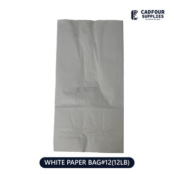 No 12 White Handleless Paper Bags