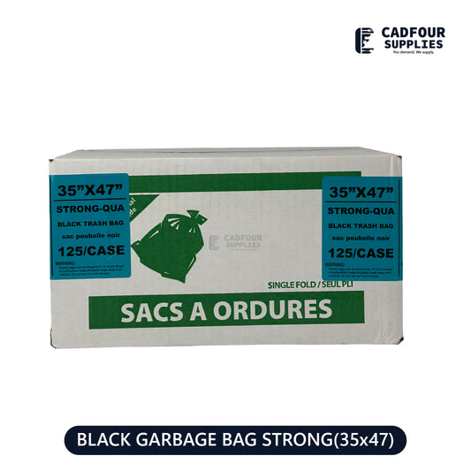 35x47 Garbage Bags Black Strong 125ct