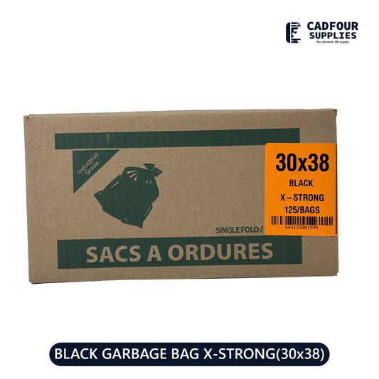 30x38 Garbage Bags Black Extra Strong 125ct