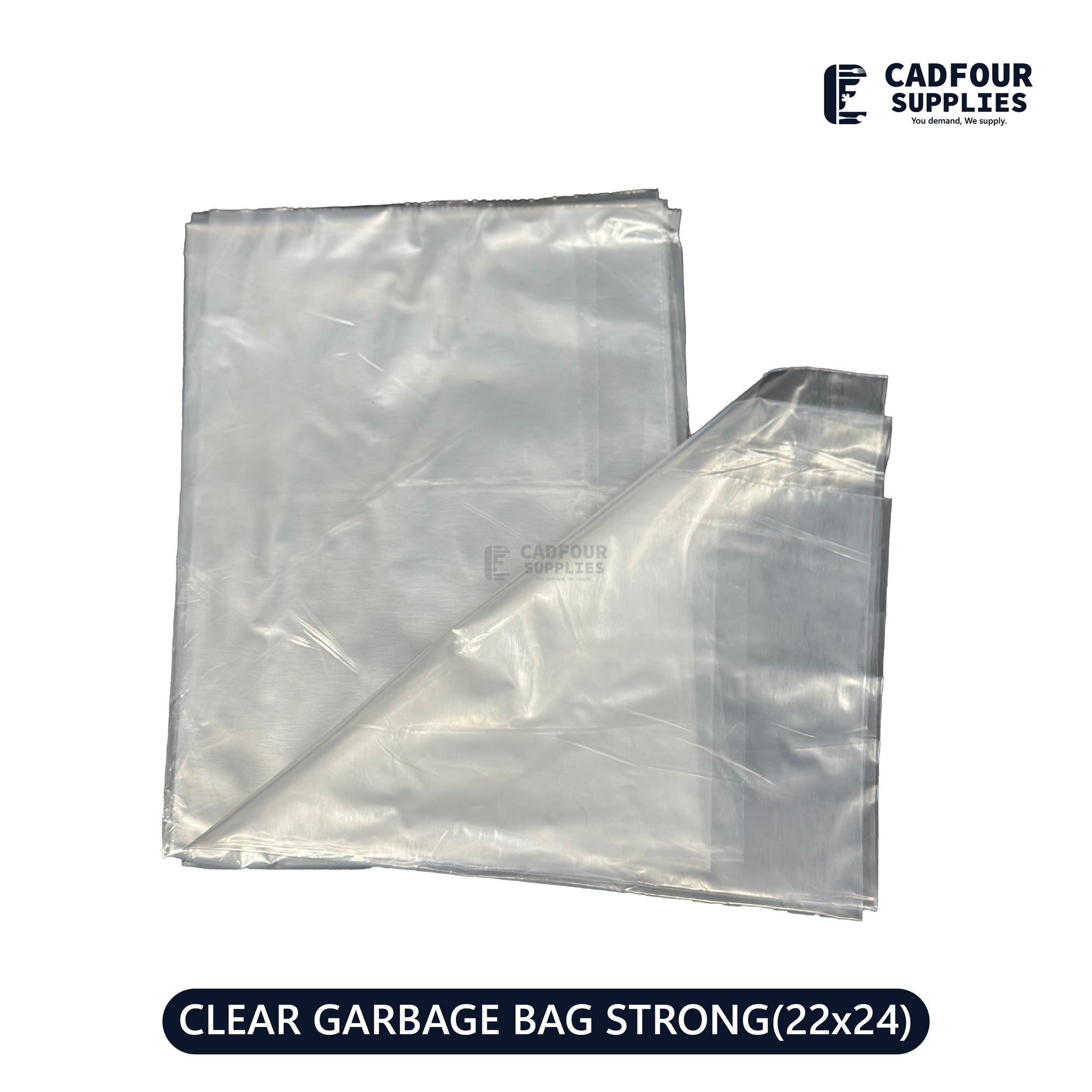 22x24 Garbage Bags Clear Strong 500ct