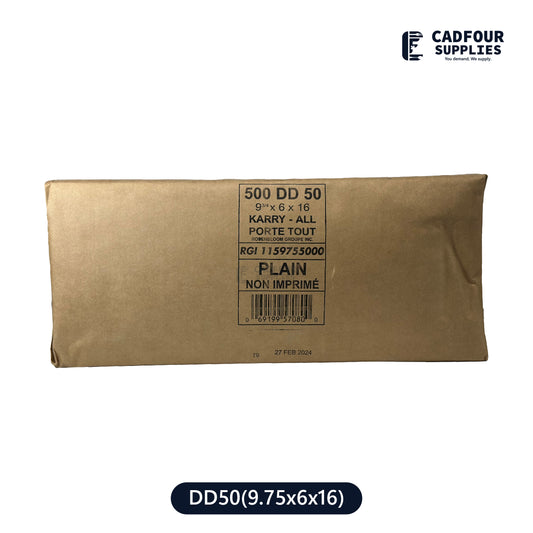 DD50 9.75x6x16.5 Brown Handleless Bags
