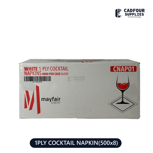 Cocktail Napkins White 1 Ply