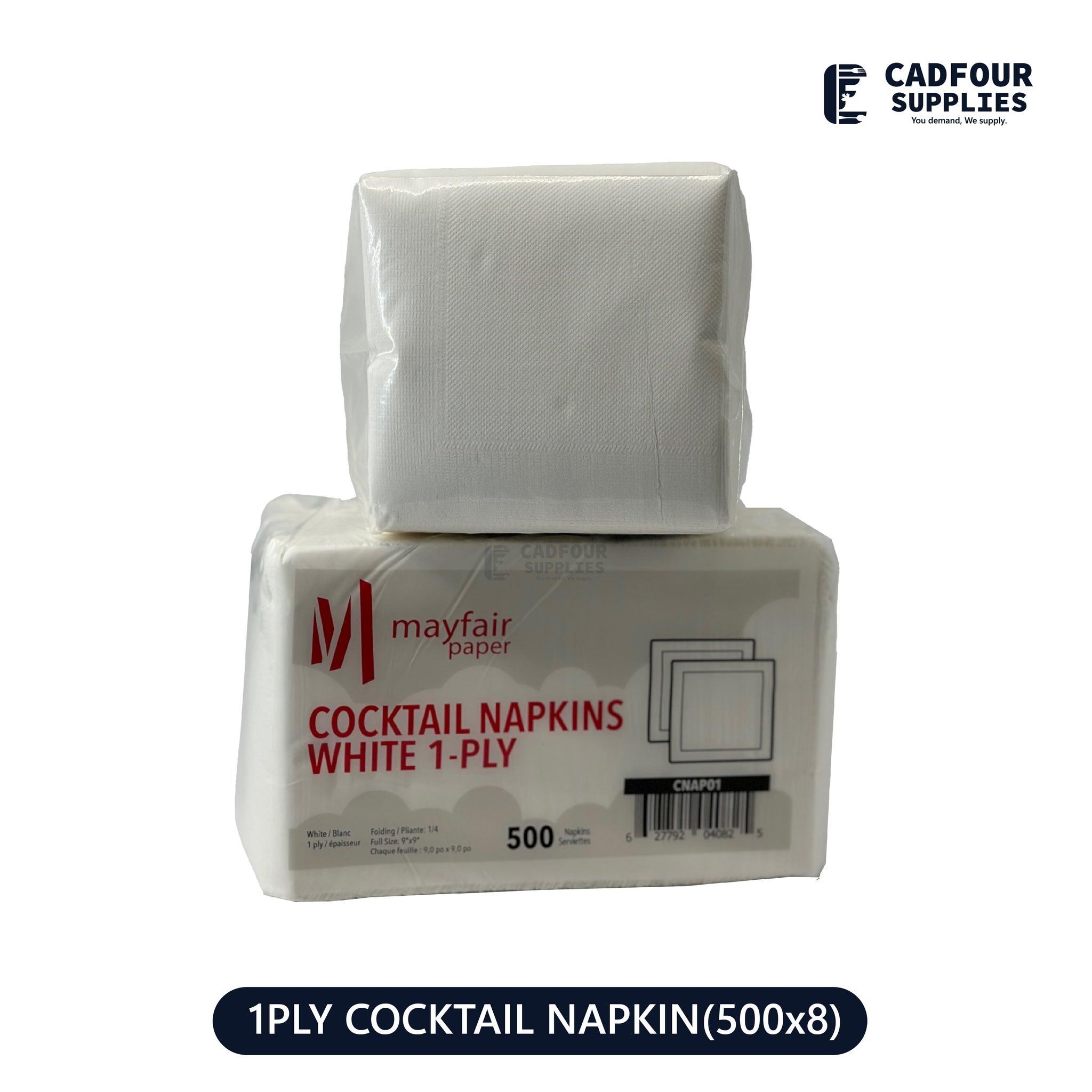 Cocktail Napkins White 1 Ply