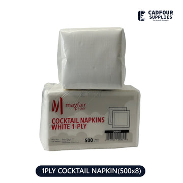 Cocktail Napkins White 1 Ply