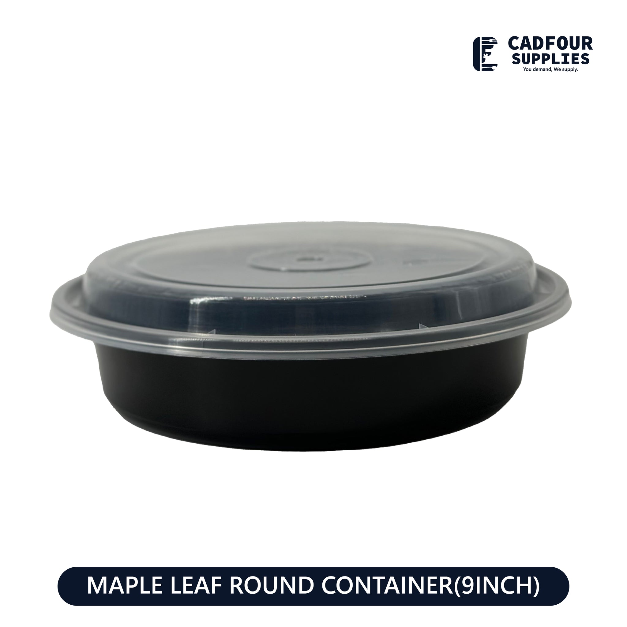 9'' Round Containers W/ Clear Lid MAPLE LEAF