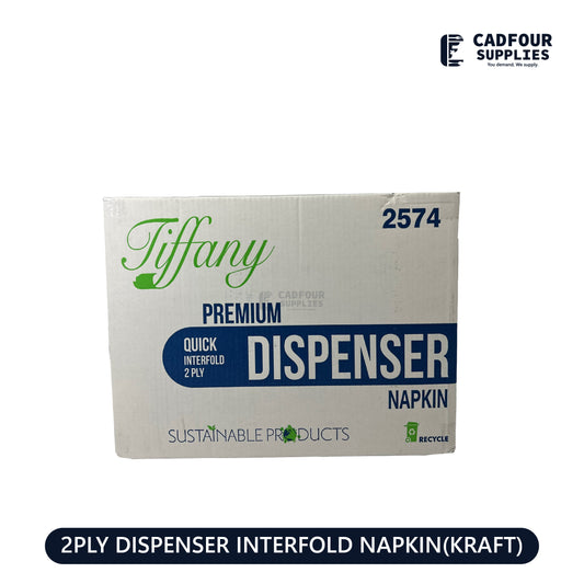 Dispenser Napkins Kraft or Brown 2 Ply Interfold