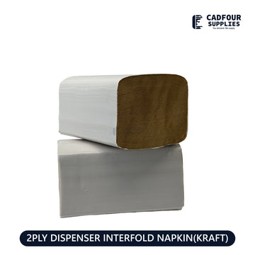 Dispenser Napkins Kraft or Brown 2 Ply Interfold