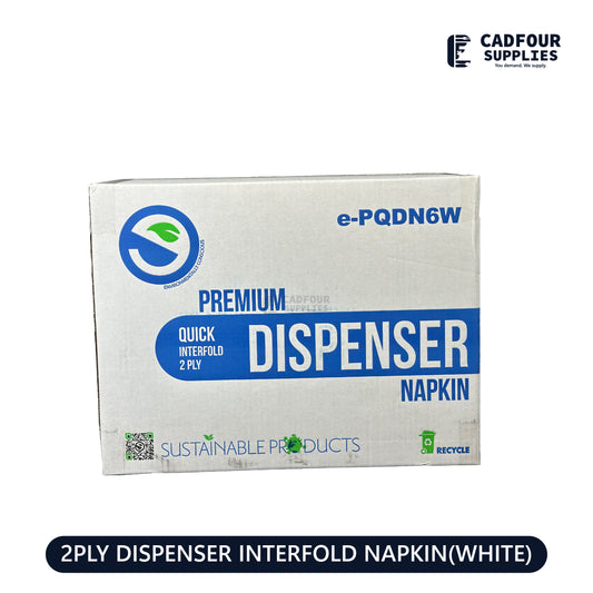 Dispenser Napkins White 2 Ply Interfold