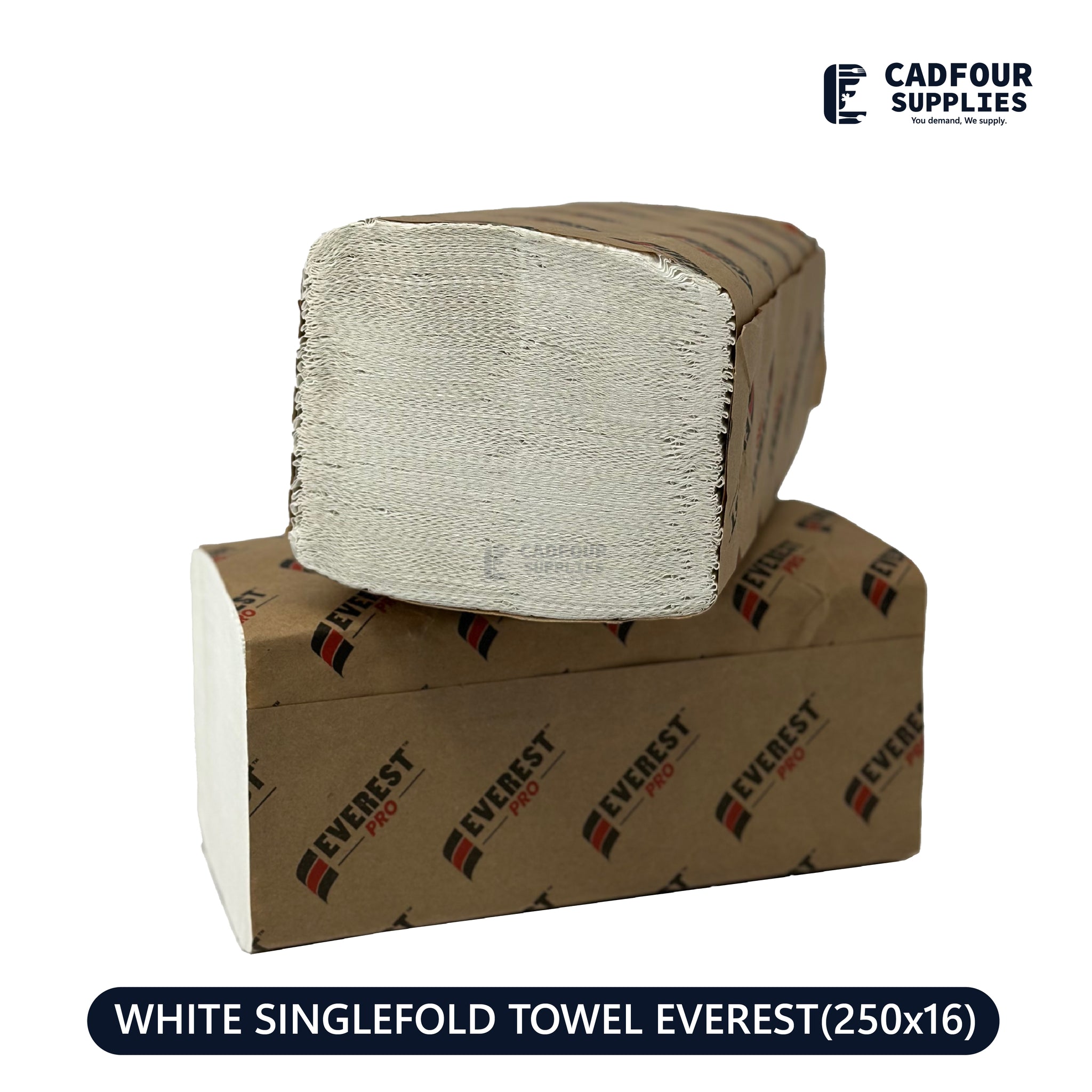 White Single Fold Towels 250x16- Everest