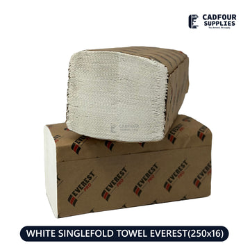 White Single Fold Towels 250x16- Everest