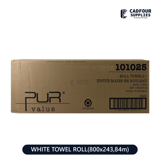 White Paper Roll 800x6- Pur Value