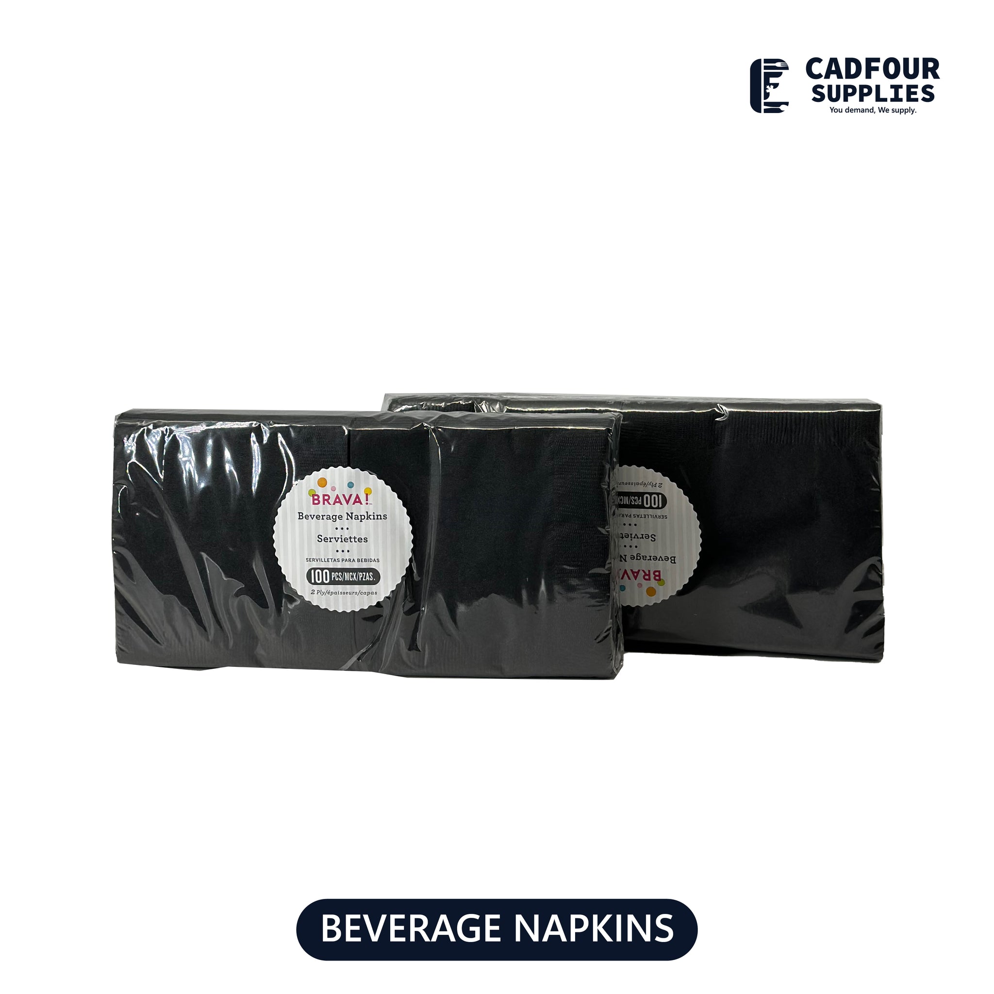 Black Napkins Cocktail or Beverage