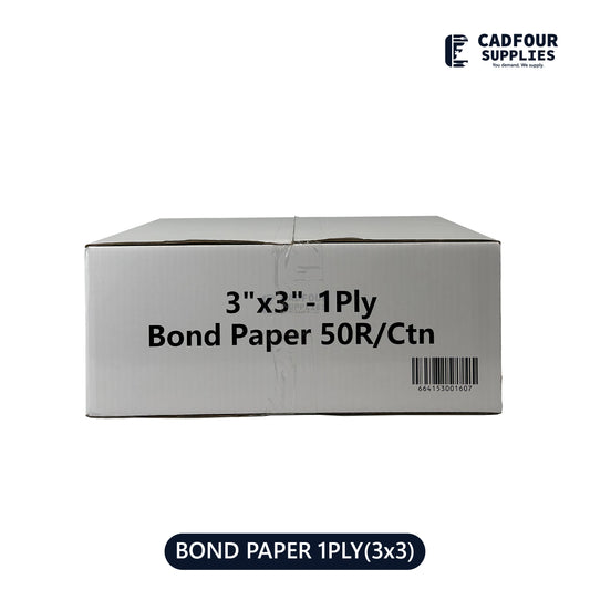 Bond Paper 1 Ply Roll  3''x3''