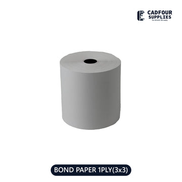 Bond Paper 1 Ply Roll  3''x3''