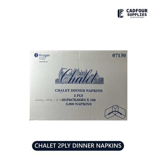 Dinner Napkins White 2 Ply- CHALET