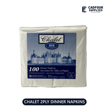 Dinner Napkins White 2 Ply- CHALET