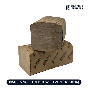 Brown Single Fold Towels Kraft 250x16- Everest