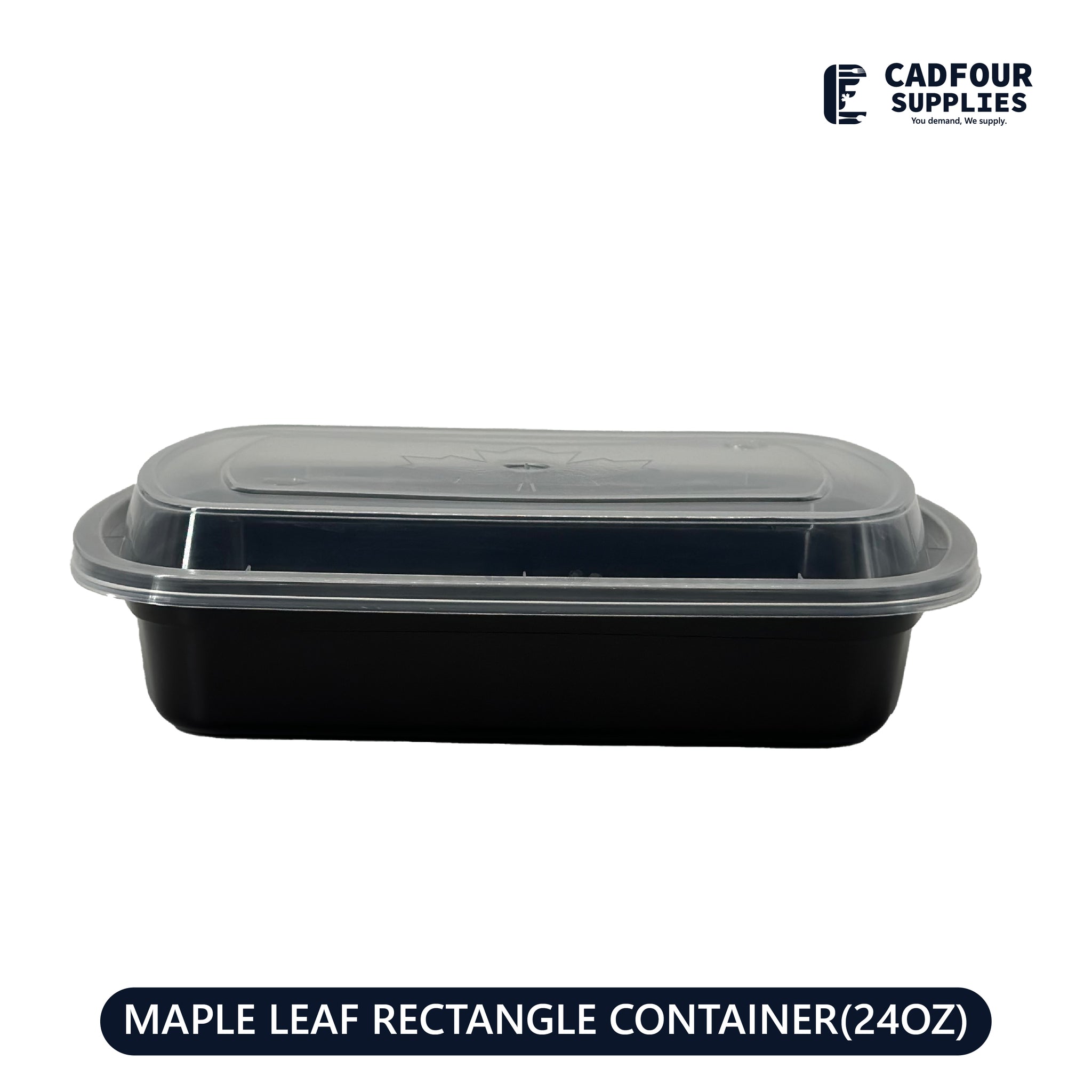 24oz Rectangular Containers W/ Clear Lid-L924 MAPLE LEAF