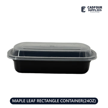 24oz Rectangular Containers W/ Clear Lid-L924 MAPLE LEAF