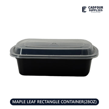 28oz Rectangular Containers W/ Clear Lid-L928 MAPLE LEAF