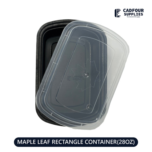 28oz Rectangular Containers W/ Clear Lid-L928 MAPLE LEAF