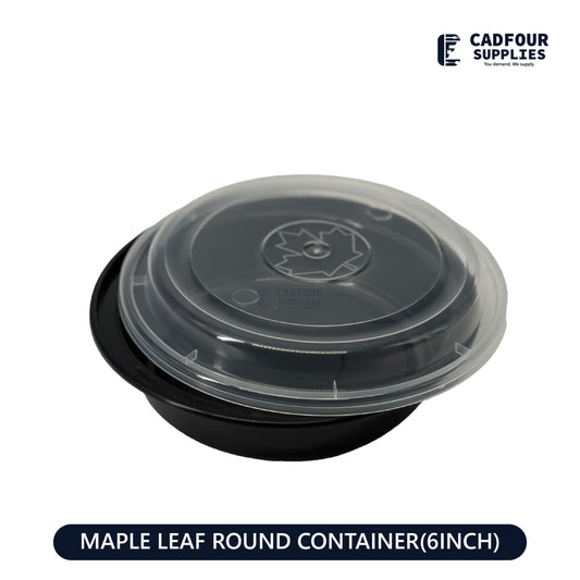 6'' Round Containers W/ Clear Lid – MAPLE LEAF