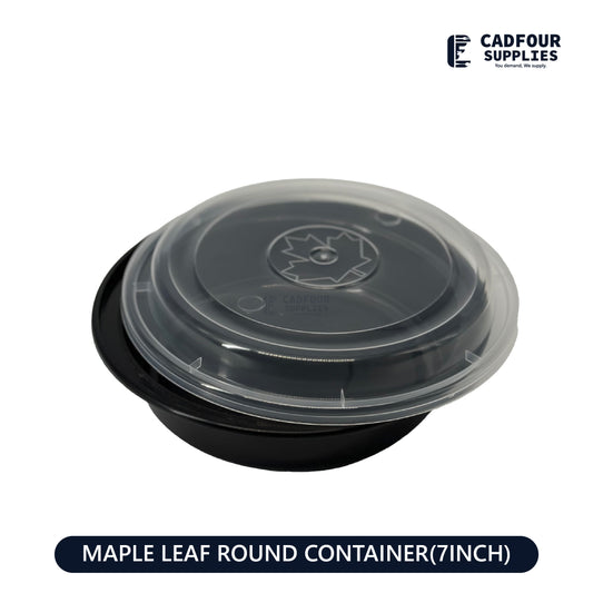 7'' Round Containers W/ Clear Lid – MAPLE LEAF