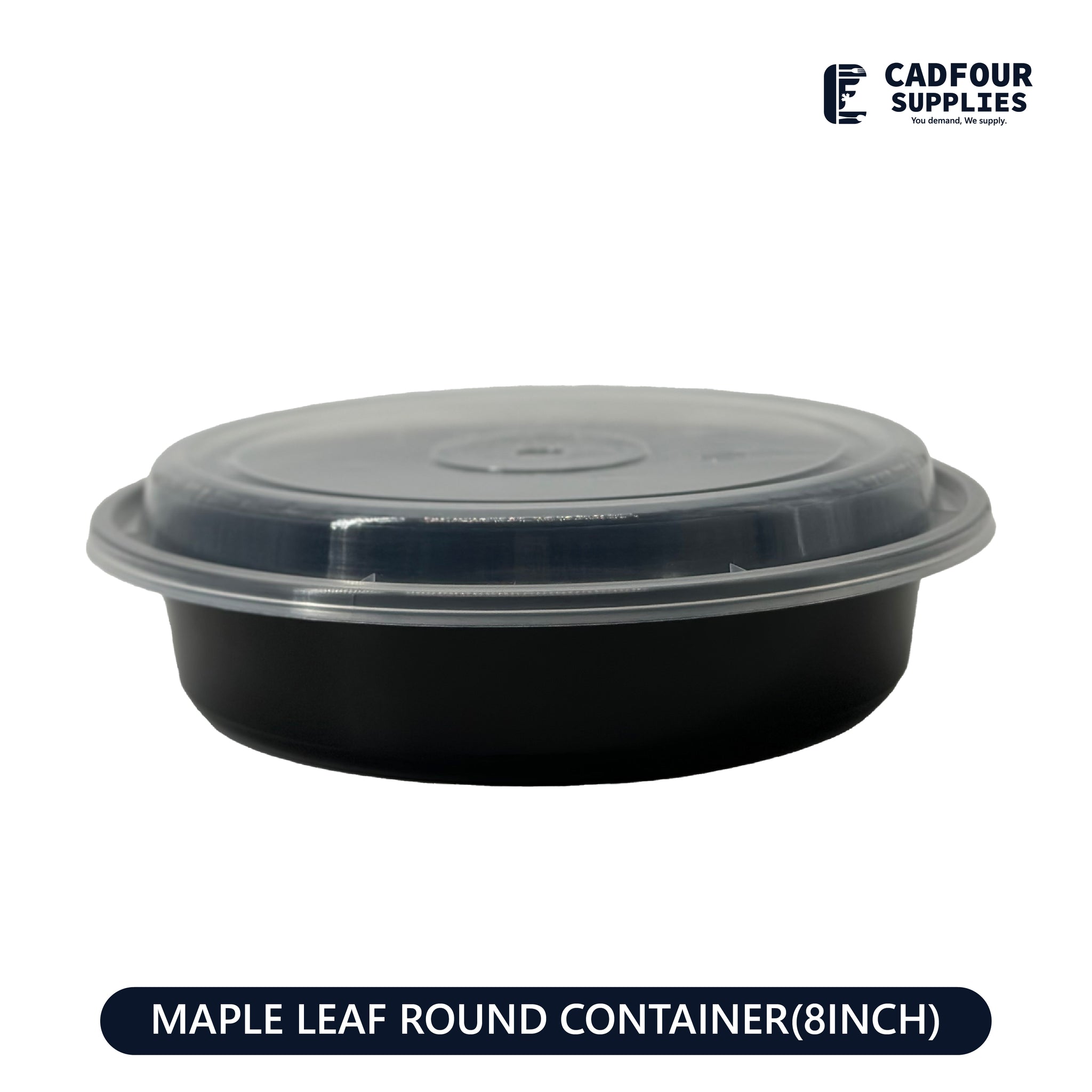 8'' Round Containers W/ Clear Lid  MAPLE LEAF