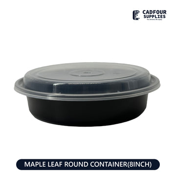 8'' Round Containers W/ Clear Lid  MAPLE LEAF