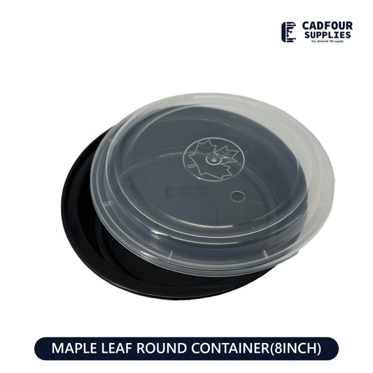 8'' Round Containers W/ Clear Lid  MAPLE LEAF