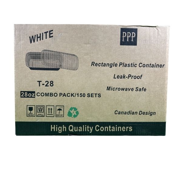 Alt Text
PPP 28oz rectangular plastic food container with lid for restaurant takeout
