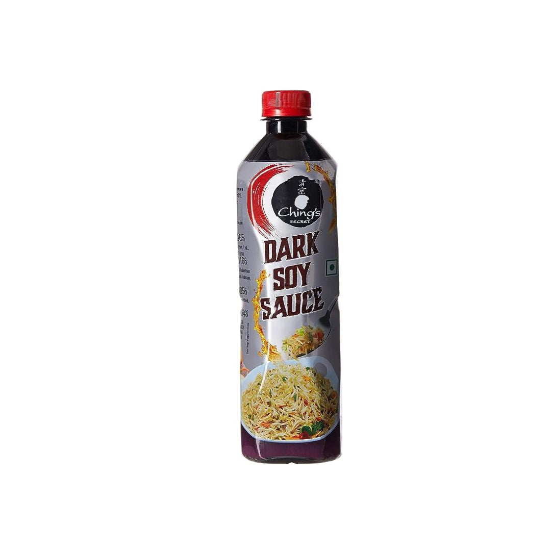 750 ml bottle of Ching's Secret Dark Soy Sauce for authentic Indo-Chinese cooking.