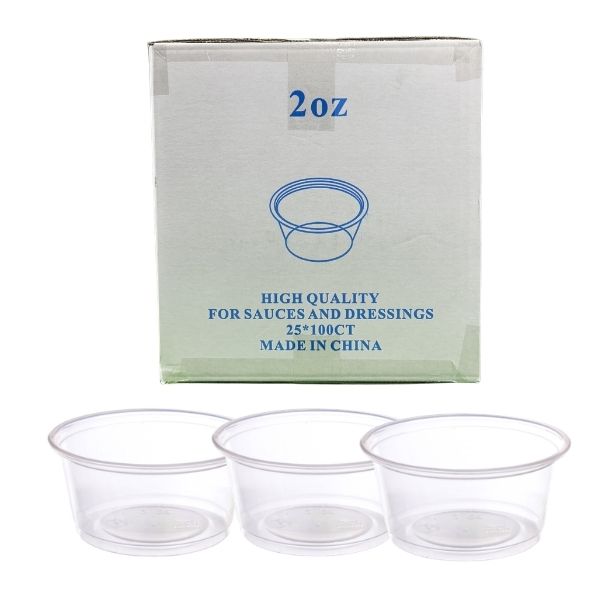 2oz disposable portion cups bulk case for sauces and dressings