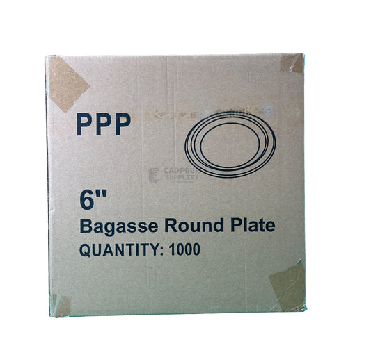 6" Baggasse Round Plates | Pack of 1000
