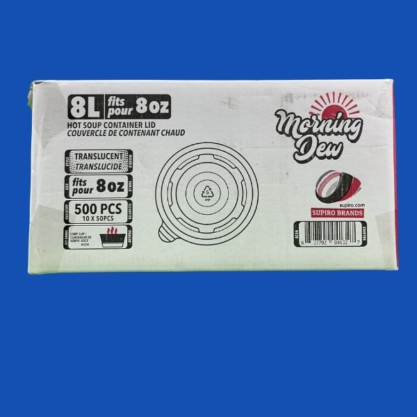 Translucent polypropylene lids for 8oz hot soup containers 500 pack