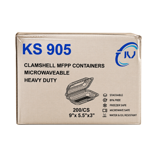9x6 Plastic Hinged Lid Containers - KS 905