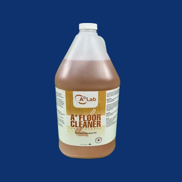 Floor cleaning using A+ cleaner solution on commercial surface