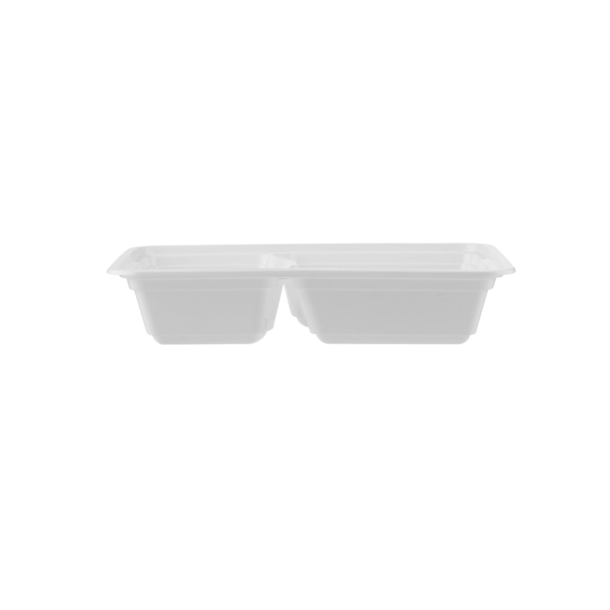 White Microwaveable Rectangle 24oz 2 Comp Container Hotpack