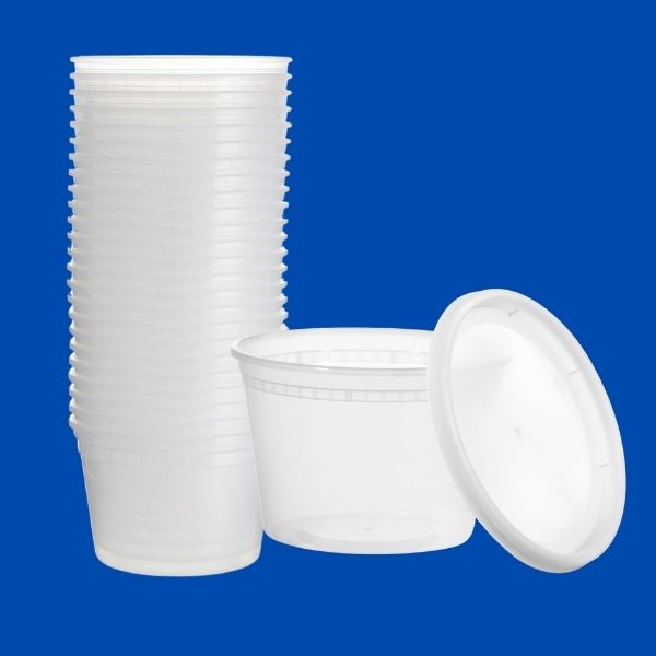 Box of 200 Eco-Craze 25oz (750ml) Round Kraft Paper Containers.