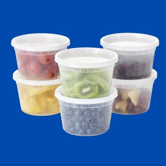 Box of 200 Eco-Craze 25oz (750ml) Round Kraft Paper Containers.