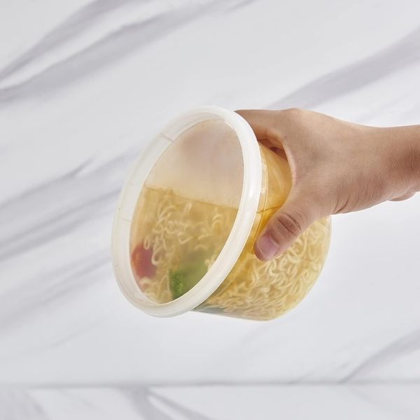 Box of 200 Eco-Craze 25oz (750ml) Round Kraft Paper Containers.