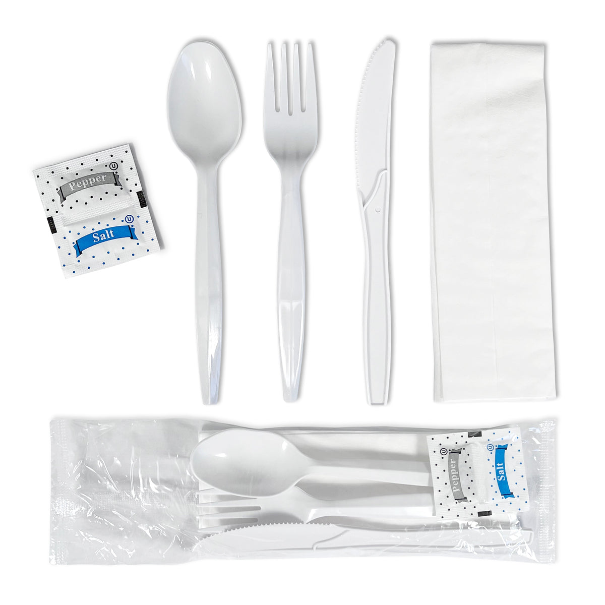 6 piece wrapped cutlery meal kit