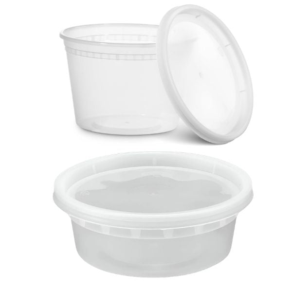 8oz Clear PP Deli Round Containers with Lids - 240 Sets/Case | Hotpack DC8PPI