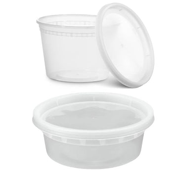 8oz Clear PP Deli Round Containers with Lids - 240 Sets/Case | Hotpack DC8PPI