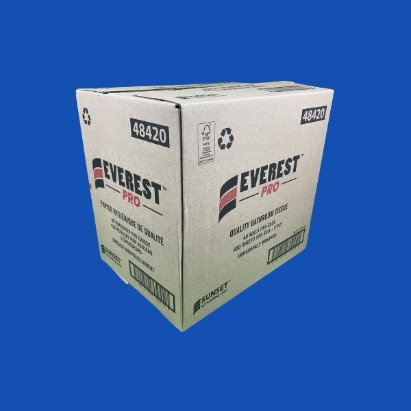 Everest Pro bathroom tissue 48 roll bulk case for commercial washrooms