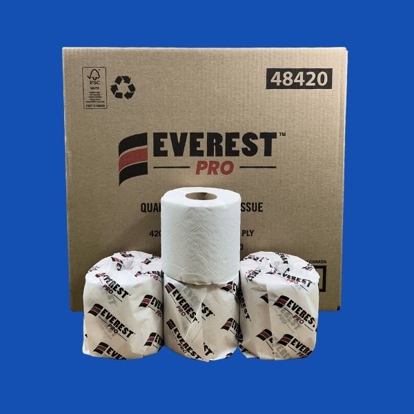 Everest Pro bathroom tissue 48 roll bulk case for commercial washrooms