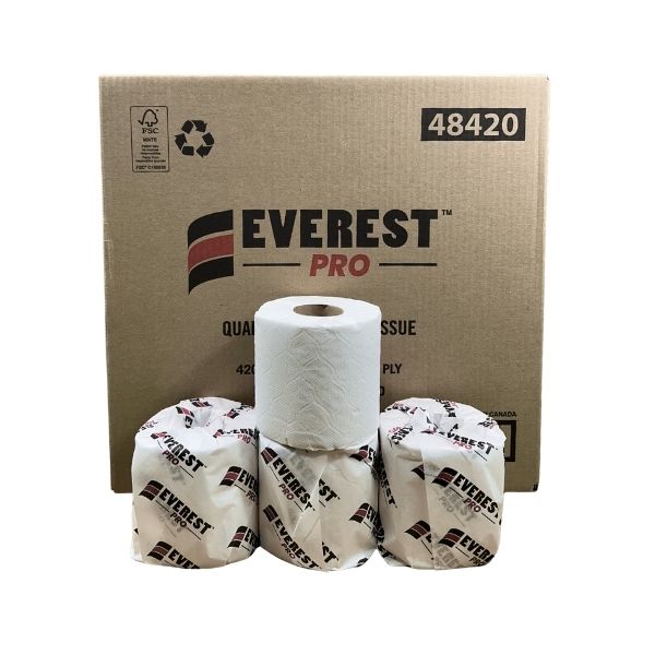 Everest Pro bathroom tissue 48 roll bulk case for commercial washrooms
