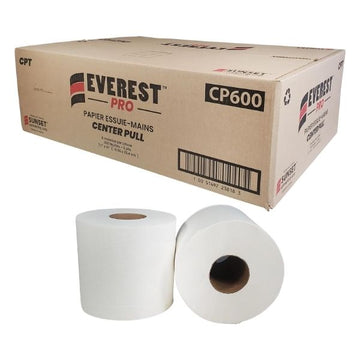Everest Pro Center Pull Towel  6 Rolls of 2-Ply Hand Towels  600 Sheets Per Roll CP600