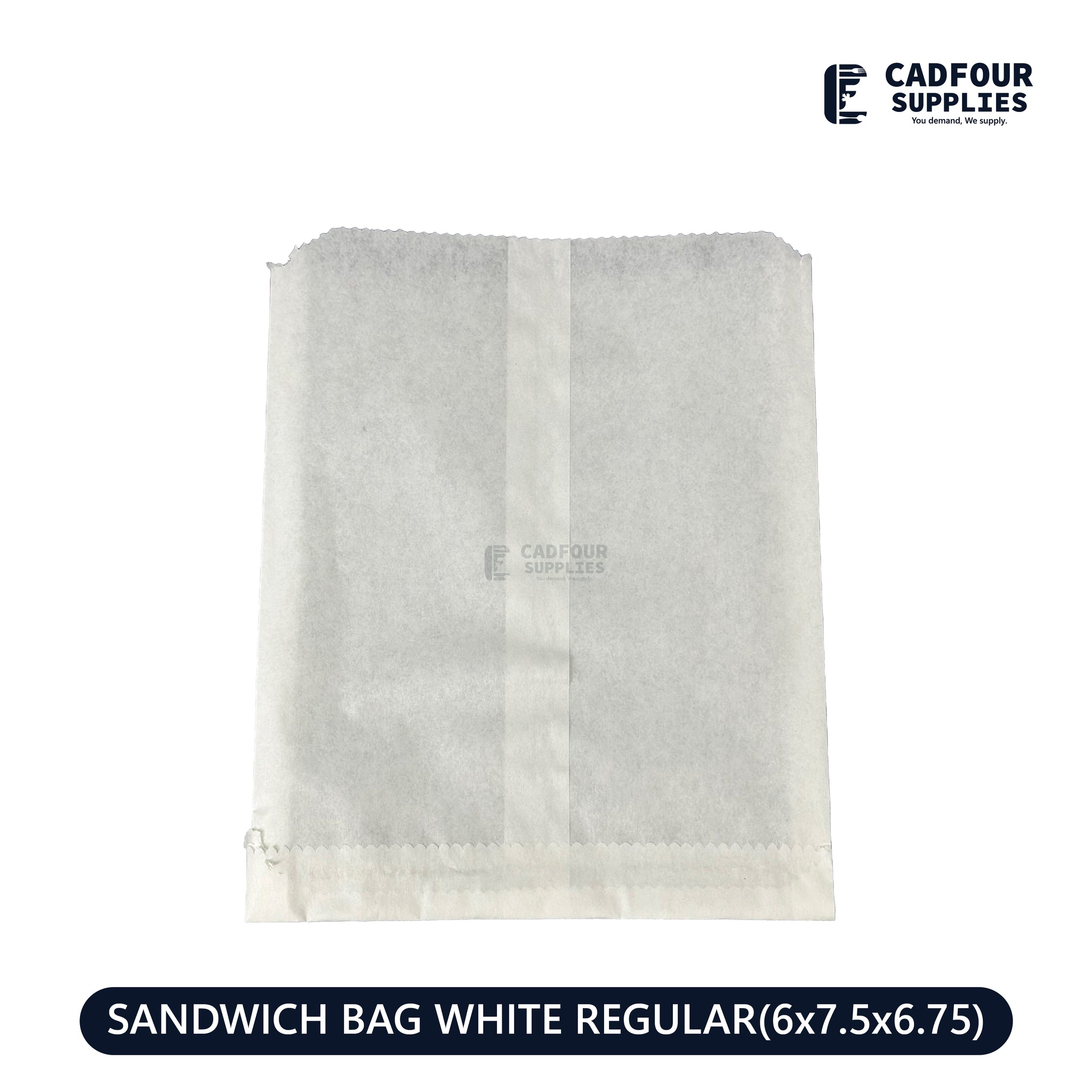 Sandwich Bags Regular White 6x0.75x6.75
