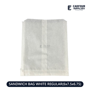 Sandwich Bags Regular White 6x0.75x6.75